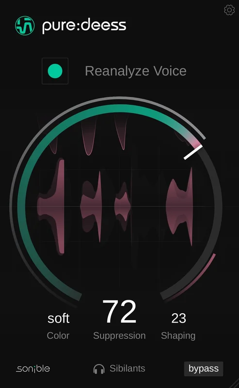 sonible pure:deess interface