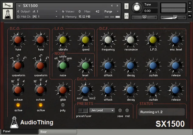 AudioThing SX1500 interface