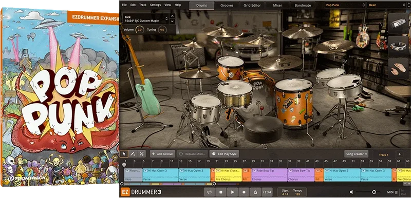 Toontrack EZX Pop Punk interface