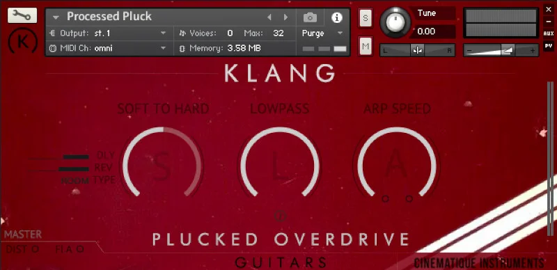KLANG GUITARS: Plucked Overdrive interface
