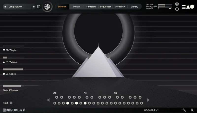 MNTRA Instruments Tenebrae interface