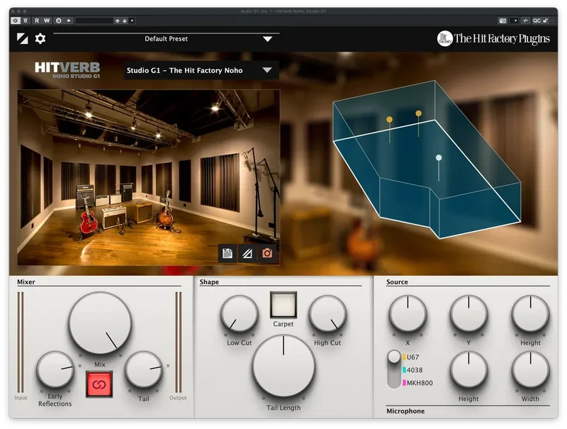 The Hit Factory Plugins HitVerb NoHo - Studio G1 interface