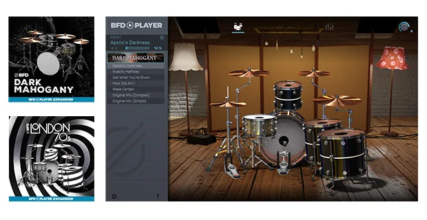 BFD BFD Player + London 70s Expansion + Dark Mahogany Expansion interface