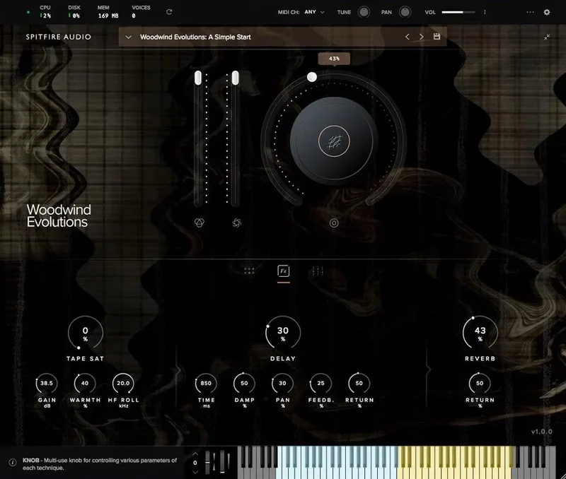 Spitfire Audio Woodwind Evolutions interface