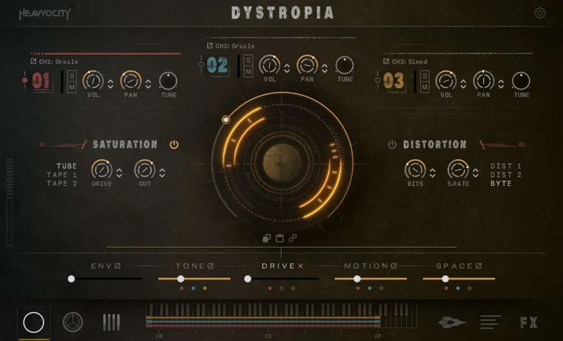 Heavyocity Dystropia interface