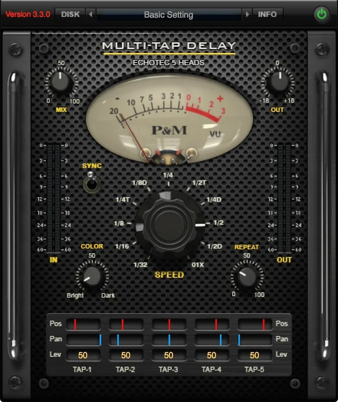 Plug And Mix Multi-Tap Delay interface