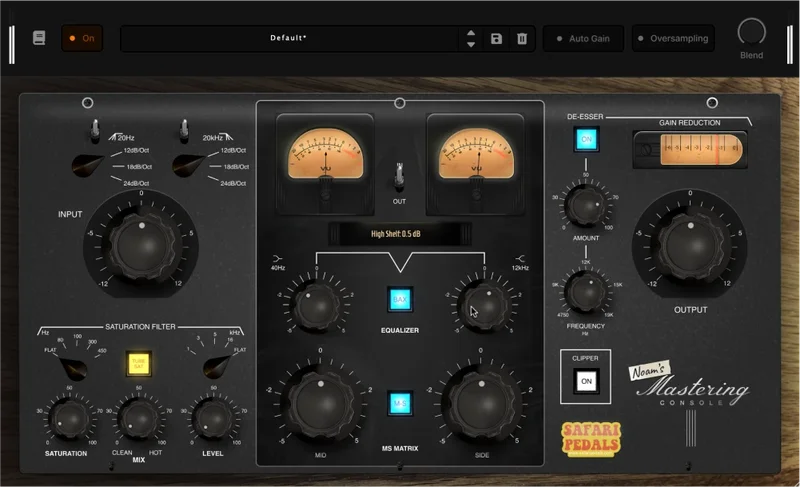 Safari Pedals Noam's Mastering Console interface