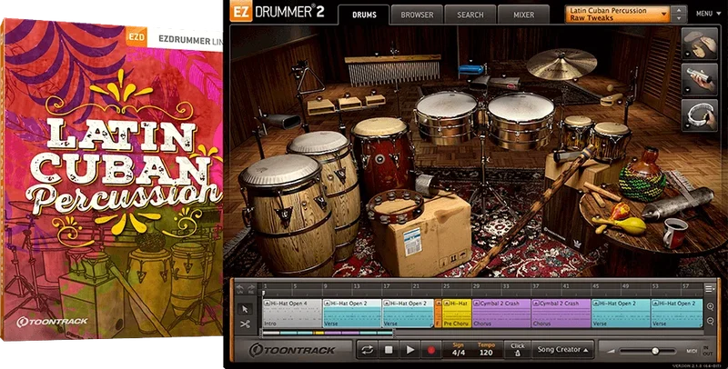 Toontrack EZX Latin Cuban Percussion interface