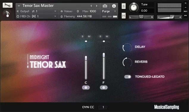 Musical Sampling Midnight: Tenor Sax interface
