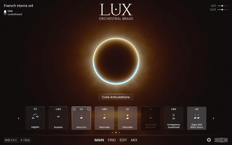 Sonuscore LUX Orchestral Brass interface