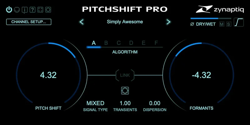 Zynaptiq Pitchshift Pro interface