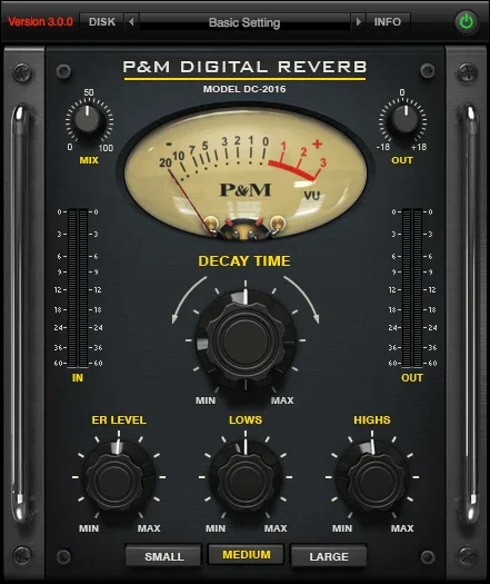 Plug and Mix Digital Reverb interface