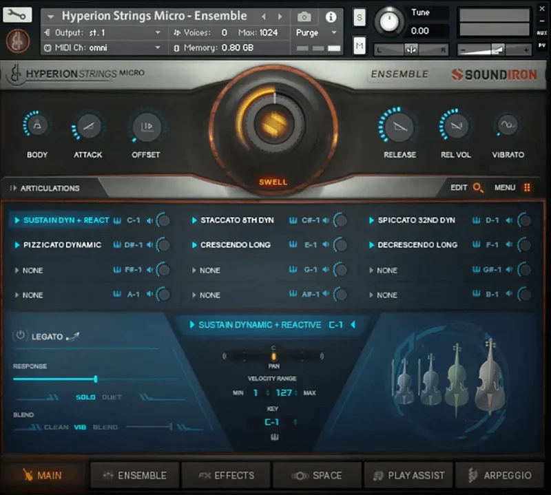 Soundiron Hyperion Strings Micro interface