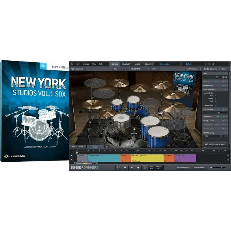 Toontrack SDX New York Studios Vol. 2 interface