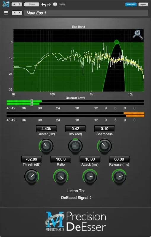 Metric Halo Precision DeEsser v4 interface