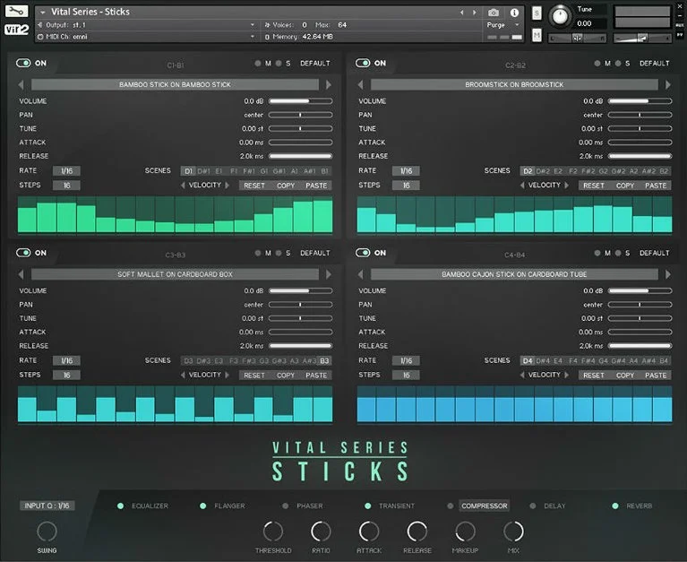 Vir2 Instruments Vital Series: Sticks interface