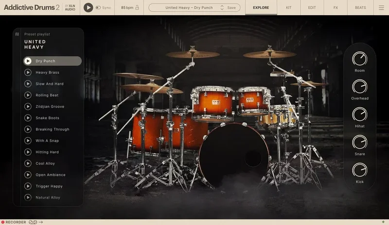 XLN Audio Addictive Drums 2: United Heavy interface