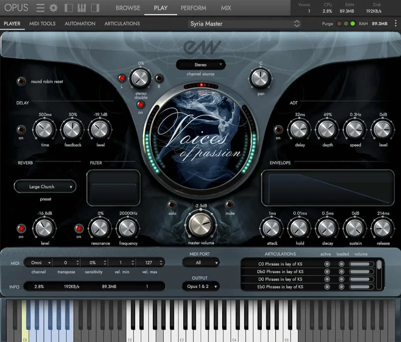 EastWest Sounds Voices Of Passion interface