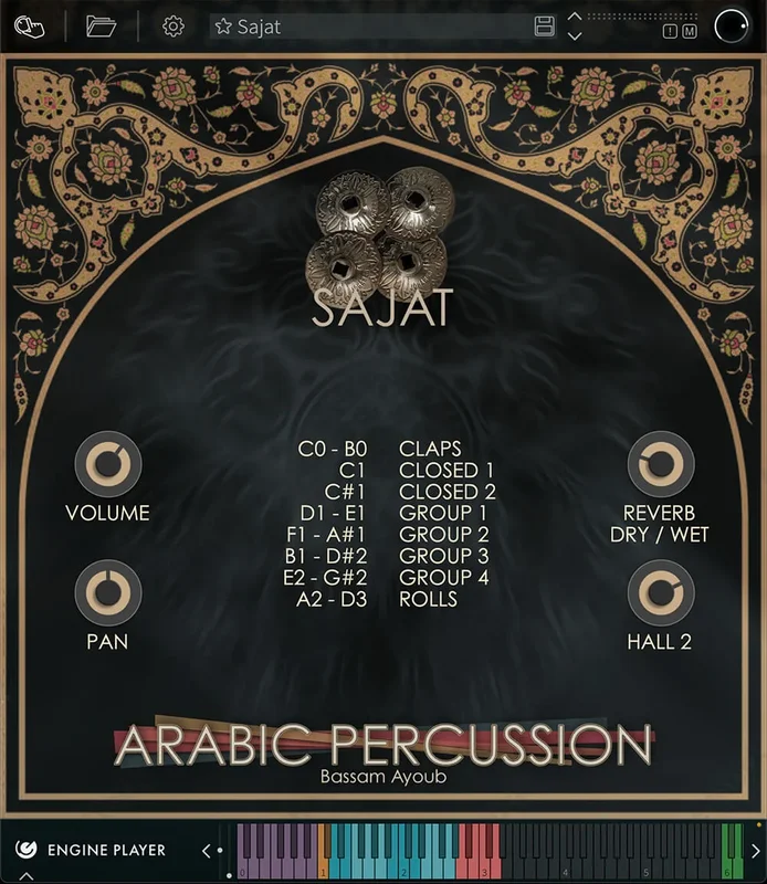 Engine Audio Arabic Percussion: Sajat interface