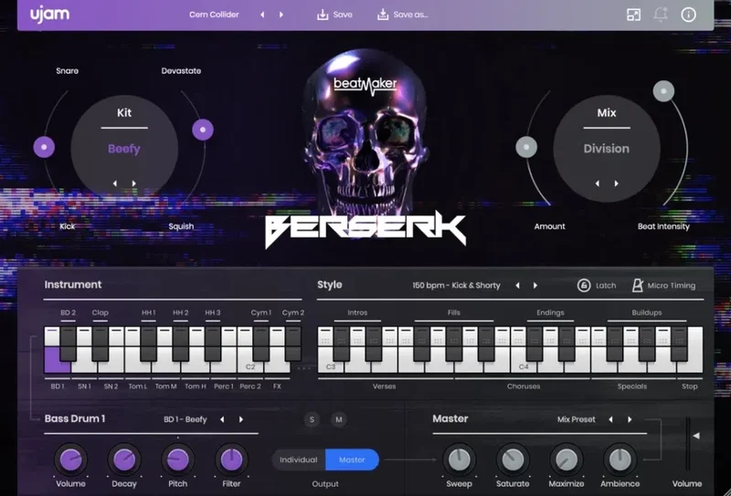 UJAM Beatmaker BERSERK Loyalty interface
