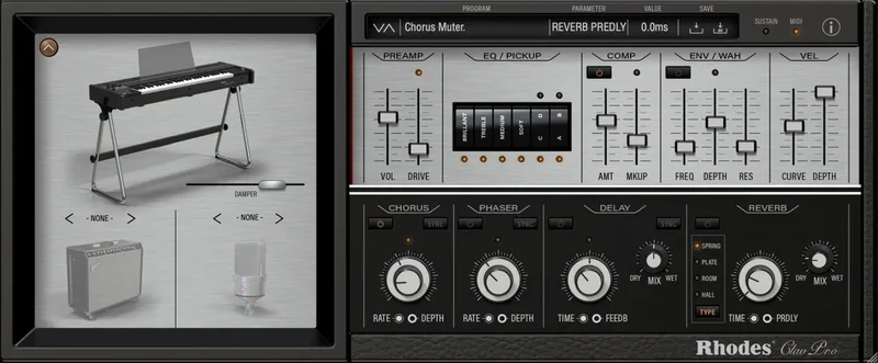Rhodes Clav Pro interface