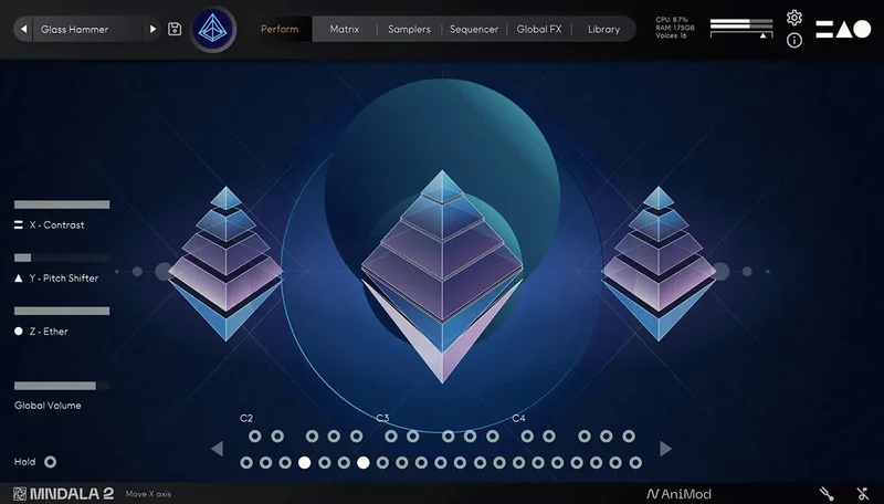 MNTRA Pyramids interface