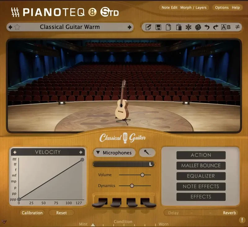 Pianoteq Classical Guitar interface