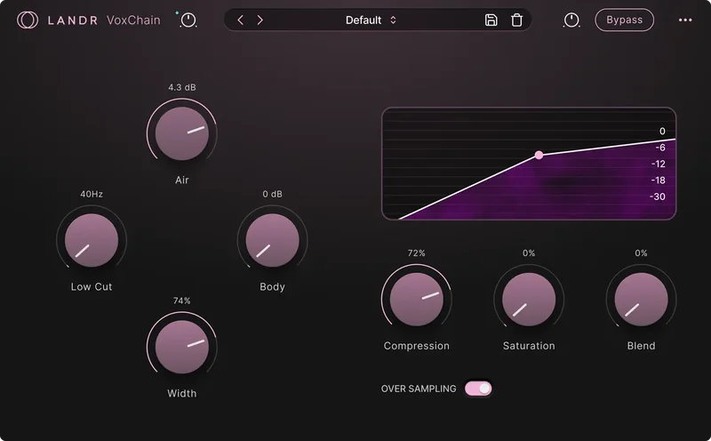 LANDR VoxChain interface