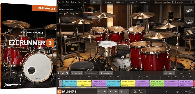 Toontrack EZDrummer 3 [Upgrade from EZdrummer 2] interface