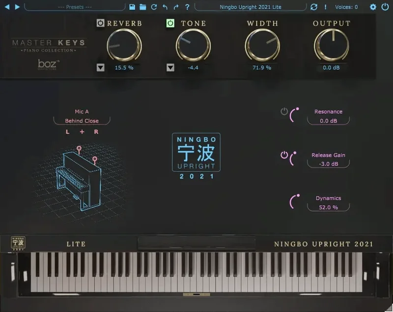 Boz Digital Labs Ningbo Upright 2021 Lite interface
