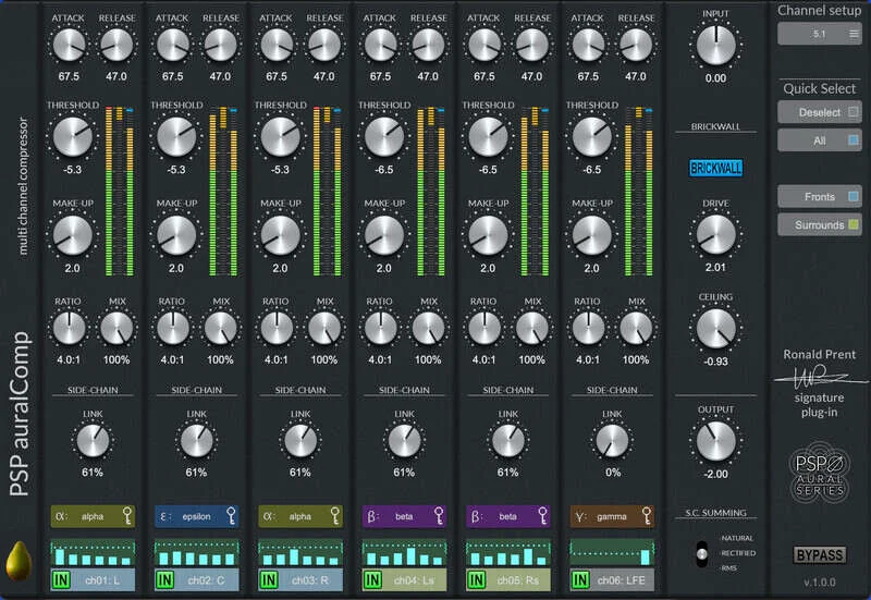 PSP Audioware auralComp interface