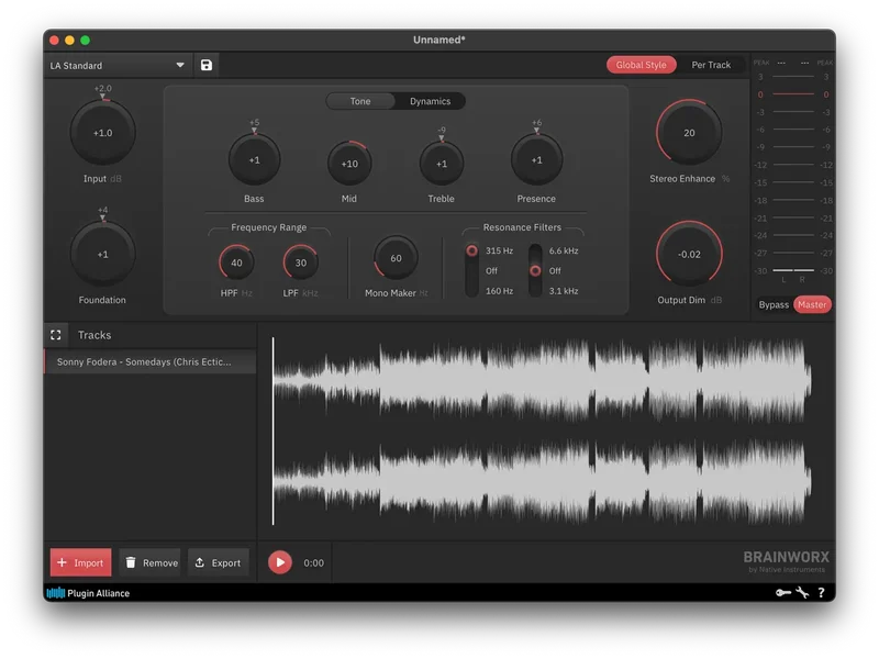 Brainworx bx_mastering studio interface