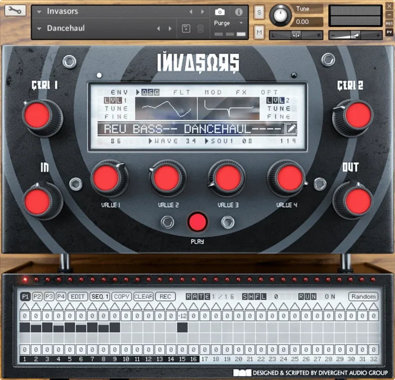Divergent Audio Group Invasors interface