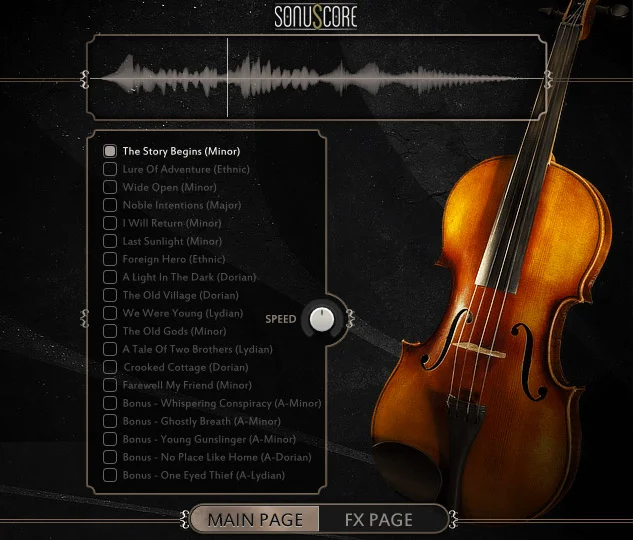 Sonuscore Lyrical Violin Phrases interface