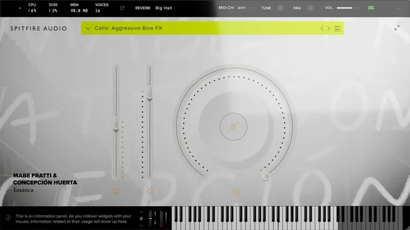 Spitfire Audio Estática interface
