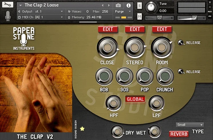 Paper Stone Instruments The Clap V2 Kontakt Library interface