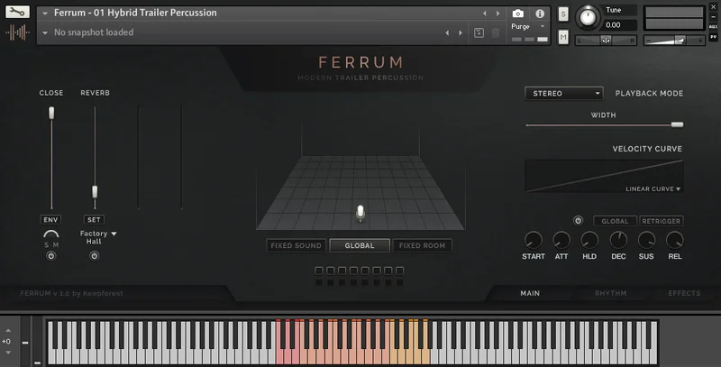 Keepforest Ferrum - Modern Trailer Percussion interface