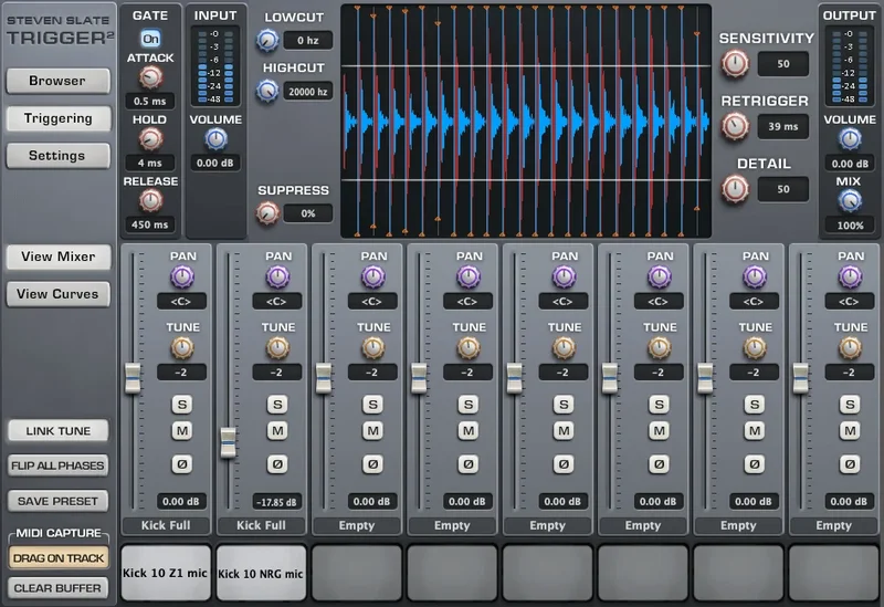 Steven Slate Drums Trigger 2 Platinum interface