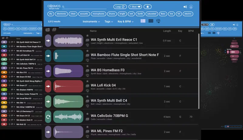Waves COSMOS Sample Finder interface