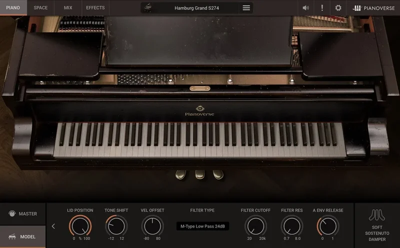 IK Multimedia Pianoverse Hamburg Grand S274 interface