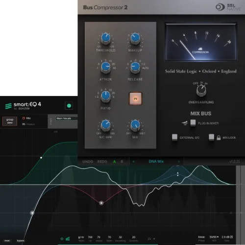 Solid Statte Logic SSL Bus Compressor 2 & sonible smart:EQ interface