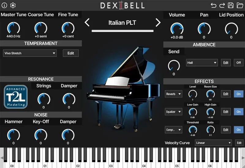 Dexibell T2L Piano interface