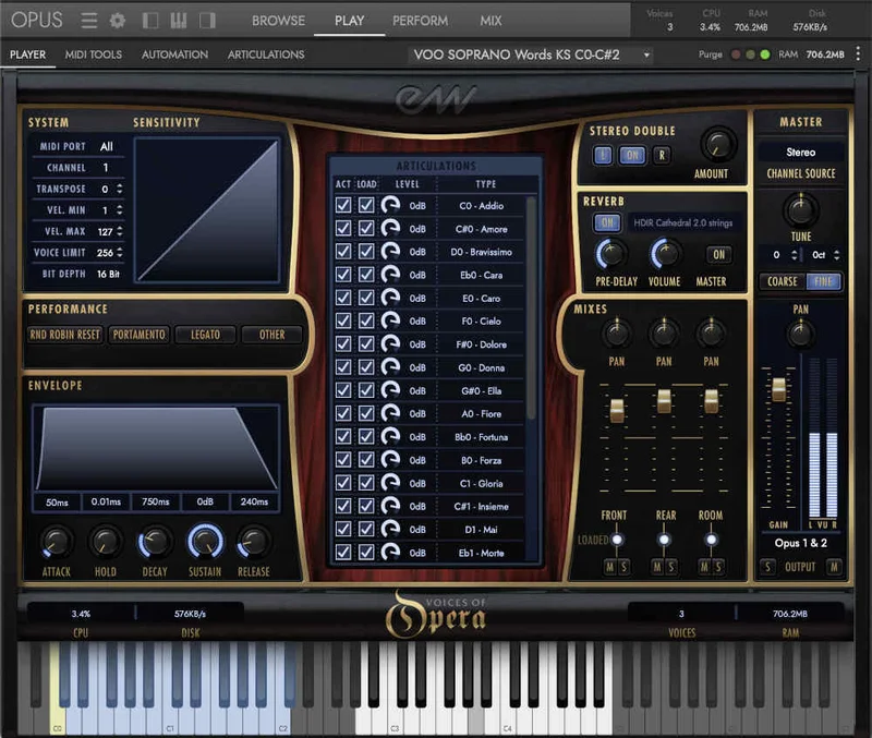 EastWest Sounds Voices Of Opera + FREE Spaces II interface