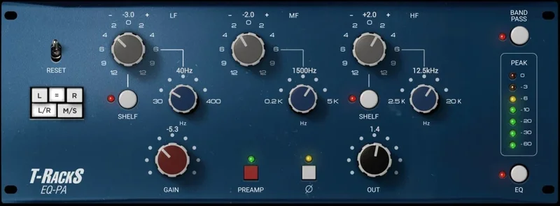 IK Multimedia T-RackS EQ-PA interface