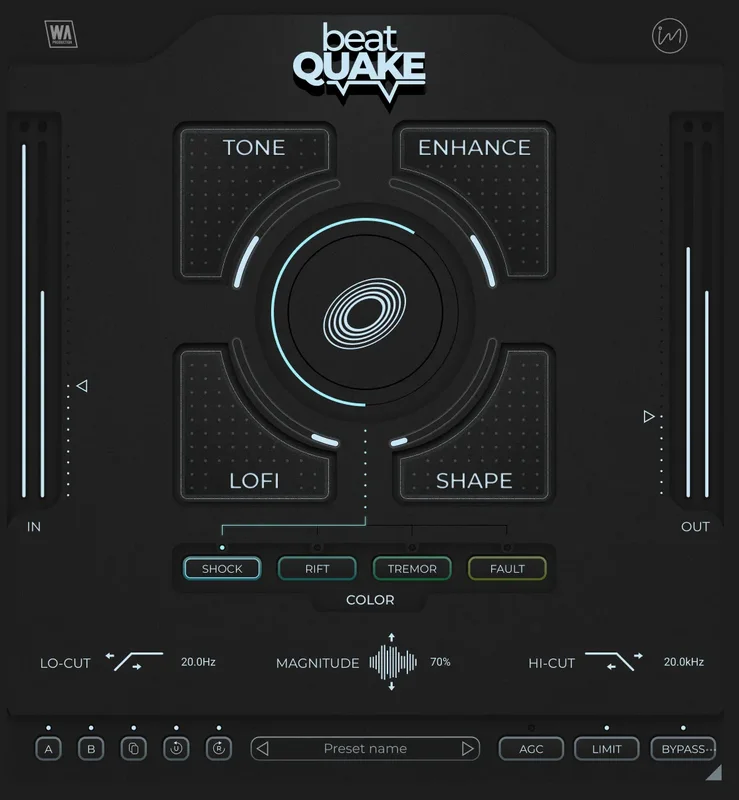 W.A. Production BeatQuake interface