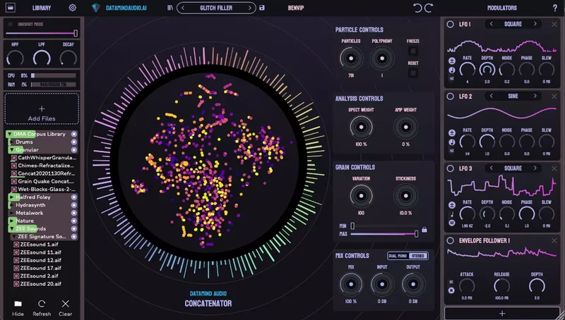 DataMind Audio Concatenator interface