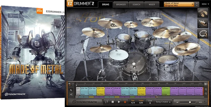 Toontrack EZX Made Of Metal interface