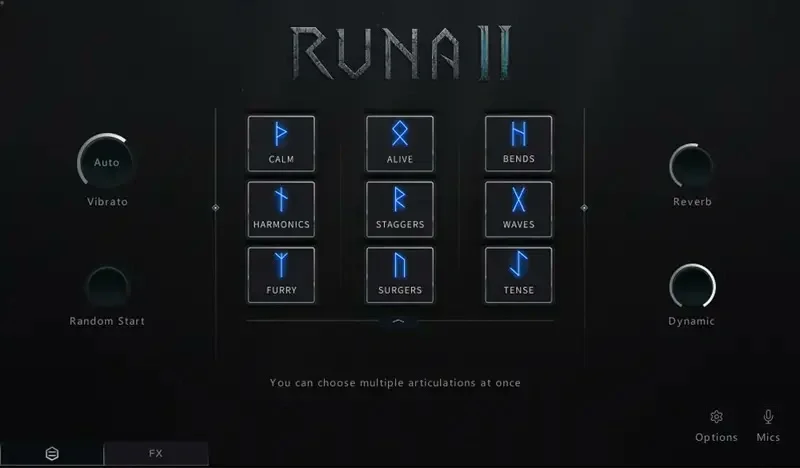 Wavelet Audio Runa II: Cinematic Articulations interface
