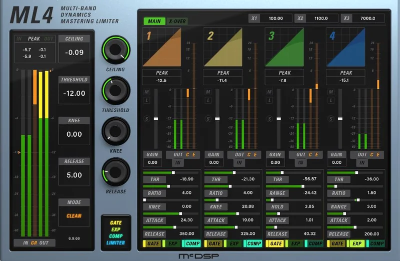 McDSP ML4000 Mastering Limiter HD v7 interface
