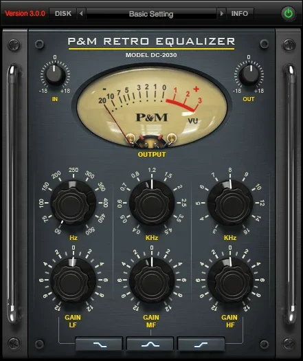 Plug And Mix Retro Equalizer interface